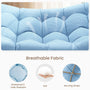 Sikaic Rocking Chair Double Outdoor Rattan Rocking Chair with Thick Cushion Sky Blue Sky Blue / Rattan / Modern