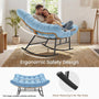Sikaic Rocking Chair Double Outdoor Rattan Rocking Chair with Thick Cushion Sky Blue Sky Blue / Rattan / Modern
