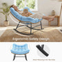 Sikaic Rocking Chair Outdoor Rattan Rocking Chair with Thick Cushion Sky Blue Sky Blue / Rattan / Modern