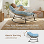 Sikaic Rocking Chair Outdoor Rattan Rocking Chair with Thick Cushion Sky Blue Sky Blue / Rattan / Modern