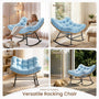 Sikaic Rocking Chair Outdoor Rattan Rocking Chair with Thick Cushion Sky Blue Sky Blue / Rattan / Modern
