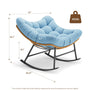 Sikaic Rocking Chair Outdoor Rattan Rocking Chair with Thick Cushion Sky Blue Sky Blue / Rattan / Modern