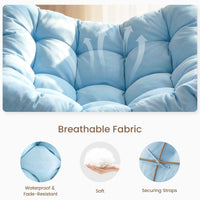 Sikaic Rocking Chair Outdoor Rattan Rocking Chair with Thick Cushion Sky Blue Sky Blue / Rattan / Modern