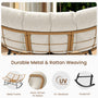 Sikaic Rocking Chair Double Outdoor Rattan Rocking Chair with Thick Cushion White White / Rattan / Modern