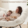 Sikaic Rocking Chair Double Outdoor Rattan Rocking Chair with Thick Cushion White White / Rattan / Modern