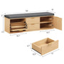 Sikaic Shoe Benches Modern Shoe Storage Bench with Padded Seat & Flip Drawers ，Natural