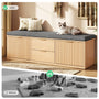 Sikaic Shoe Benches Modern Shoe Storage Bench with Padded Seat & Flip Drawers ，Natural
