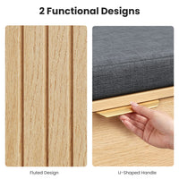 Sikaic Shoe Benches Modern Shoe Storage Bench with Padded Seat & Flip Drawers ，Natural