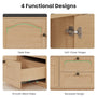 Sikaic Shoe Benches 59" Storage Bench with Drawer, 2-Tier Shoe Bench with Doors, Natural Natural / Engineered Wood / Classic
