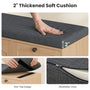 Sikaic Shoe Benches 59" Storage Bench with Drawer, 2-Tier Shoe Bench with Doors, Natural Natural / Engineered Wood / Classic