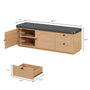 Sikaic Shoe Benches 59" Storage Bench with Drawer, 2-Tier Shoe Bench with Doors, Natural Natural / Engineered Wood / Classic