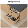 Sikaic Shoe Benches 59" Storage Bench with Drawer, 2-Tier Shoe Bench with Doors, Natural Natural / Engineered Wood / Classic