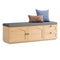 Sikaic Shoe Benches 59" Storage Bench with Drawer, 2-Tier Shoe Bench with Doors, Natural Natural / Engineered Wood / Classic