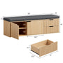 Sikaic Shoe Benches 59" Storage Bench with Drawer & 2-Tier Shoe Bench  Natural Natural / Engineered Wood / Modern