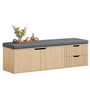 Sikaic Shoe Benches 59" Storage Bench with Drawer & 2-Tier Shoe Bench  Natural Natural / Engineered Wood / Modern
