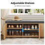 Sikaic Shoe Benches 59" Storage Bench with Drawer & 2-Tier Shoe Bench  Natural Natural / Engineered Wood / Modern