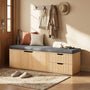 Sikaic Shoe Benches 59" Storage Bench with Drawer & 2-Tier Shoe Bench  Natural Natural / Engineered Wood / Modern