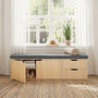 Sikaic Shoe Benches 59" Storage Bench with Drawer & 2-Tier Shoe Bench  Natural Natural / Engineered Wood / Modern