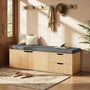 Sikaic Shoe Benches 59" Storage Bench with Drawer & 2-Tier Shoe Bench  Natural Natural / Engineered Wood / Modern