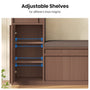 Sikaic Shoe Benches 45.3" L-Shaped Entryway Storage Bench with 3-Tier Adjustable Shelves & Bone-Line Handles Walnut Walnut / Engineered Wood / Modern