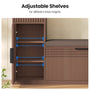 Sikaic Shoe Benches 45.3" L-Shaped Entryway Storage Bench with 3-Tier Adjustable Shelves Walnut Walnut / Engineered Wood / Modern