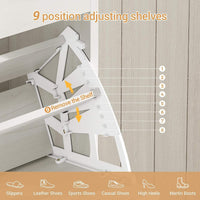 Sikaic Shoe Benches Shoe Benches with Bench and 2 Flip Drawers Walnut White White / Engineered Wood / Modern