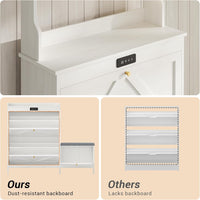 Sikaic Shoe Benches Shoe Benches with Bench and 2 Flip Drawers Walnut White White / Engineered Wood / Modern