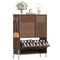 Sikaic Shoe Cabinet Shoe cabinet with two tilt-out drawers and a top drawer, Brown Brown / Engineered Wood / Mid-Century Modern