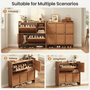 Sikaic Shoe Cabinet Sikaic 4-Door Ultra-Thin Shoe Cabinet with Adjustable Shelves and Flip Drawers Walnut Walnut / Engineered Wood / Modern