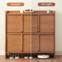 Sikaic Shoe Cabinet Sikaic 4-Door Ultra-Thin Shoe Cabinet with Adjustable Shelves and Flip Drawers Walnut Walnut / Engineered Wood / Modern