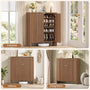 Sikaic Shoe Cabinet Sikaic Modular Entryway Shoe Cabinet with Adjustable Shelves and Open Bottom Walnut Walnut / Engineered Wood / Modern