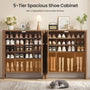Sikaic Shoe Cabinet Sikaic Modular Entryway Shoe Cabinet with Adjustable Shelves and Open Bottom Walnut Walnut / Engineered Wood / Modern