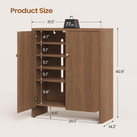 Sikaic Shoe Cabinet Sikaic Modular Entryway Shoe Cabinet with Adjustable Shelves and Open Bottom Walnut Walnut / Engineered Wood / Modern