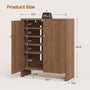 Sikaic Shoe Cabinet Sikaic Modular Entryway Shoe Cabinet with Adjustable Shelves and Open Bottom Walnut Walnut / Engineered Wood / Modern