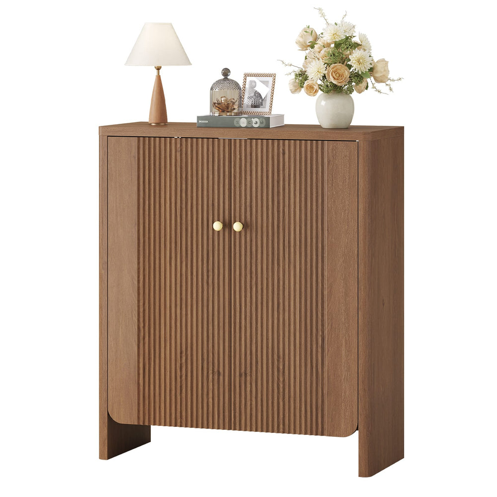 Sikaic Shoe Cabinet Sikaic Modular Entryway Shoe Cabinet with Adjustable Shelves and Open Bottom Walnut Walnut / Engineered Wood / Modern