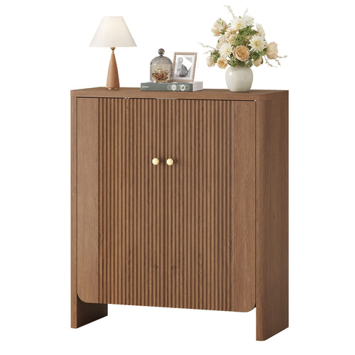 Sikaic Shoe Cabinet Sikaic Modular Entryway Shoe Cabinet with Adjustable Shelves and Open Bottom Walnut Walnut / Engineered Wood / Modern