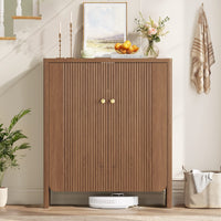 Sikaic Shoe Cabinet Sikaic Modular Entryway Shoe Cabinet with Adjustable Shelves and Open Bottom Walnut Walnut / Engineered Wood / Modern