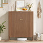 Sikaic Shoe Cabinet Sikaic Modular Entryway Shoe Cabinet with Adjustable Shelves and Open Bottom Walnut Walnut / Engineered Wood / Modern