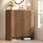 Sikaic Shoe Cabinet Sikaic Modular Entryway Shoe Cabinet with Adjustable Shelves and Open Bottom Walnut Walnut / Engineered Wood / Modern