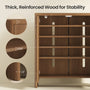 Sikaic Shoe Cabinet Sikaic Modular Entryway Shoe Cabinet with Adjustable Shelves and Open Bottom Walnut Walnut / Engineered Wood / Modern