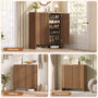 Sikaic Shoe Cabinet Sikaic Modular Entryway Shoe Cabinet with Adjustable Shelves and Open Bottom Walnut Walnut / Engineered Wood / Modern
