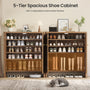 Sikaic Shoe Cabinet Sikaic Modular Entryway Shoe Cabinet with Adjustable Shelves and Open Bottom Walnut Walnut / Engineered Wood / Modern
