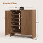 Sikaic Shoe Cabinet Sikaic Modular Entryway Shoe Cabinet with Adjustable Shelves and Open Bottom Walnut Walnut / Engineered Wood / Modern