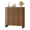 Sikaic Shoe Cabinet Sikaic Modular Entryway Shoe Cabinet with Adjustable Shelves and Open Bottom Walnut Walnut / Engineered Wood / Modern