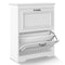 Sikaic Shoe Cabinet Shoe Cabinet with 2 Flip Drawers and Metal Flip Stand White White / Engineered Wood / Modern