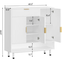 Sikaic Shoe Cabinet Shoe Cabinet with 3 Adjustable Shelves and Metal Legs White White / Engineered Wood / Modern