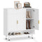Sikaic Shoe Cabinet Shoe Cabinet with 3 Adjustable Shelves and Metal Legs White White / Engineered Wood / Modern