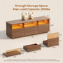 Sikaic Sikaic 4 Piece Furniture Set TV Stand 2 Nightstands Console Walnut