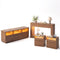 Sikaic Sikaic 4 Piece Furniture Set TV Stand 2 Nightstands Console Walnut