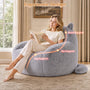 Sikaic Single Sofa Sikaic Cat Shape Single Sofa with Memory Foam and Soft Faux Fur Grey Grey / Fiber Fleece + Foam / Modern